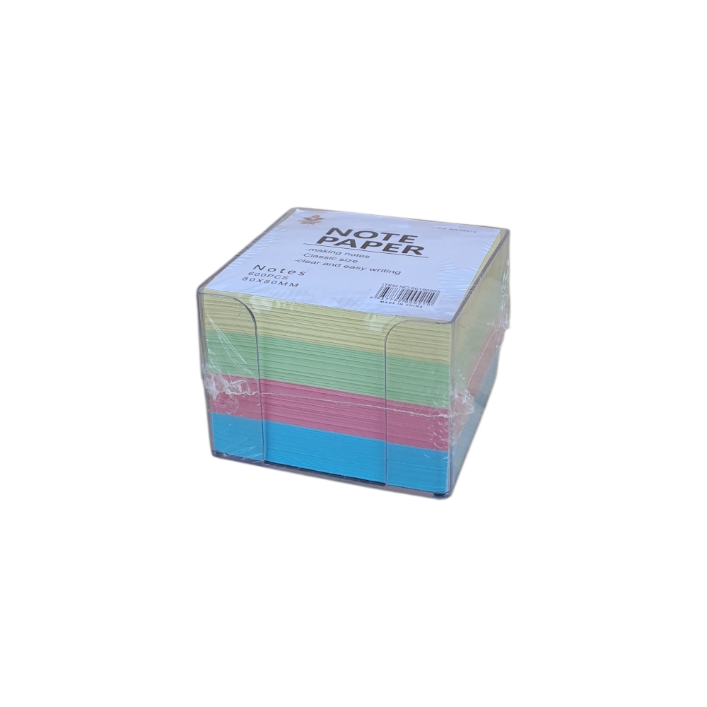 Listići u boji sa kutijom 80x80mm, 600 komada ZH-701BC